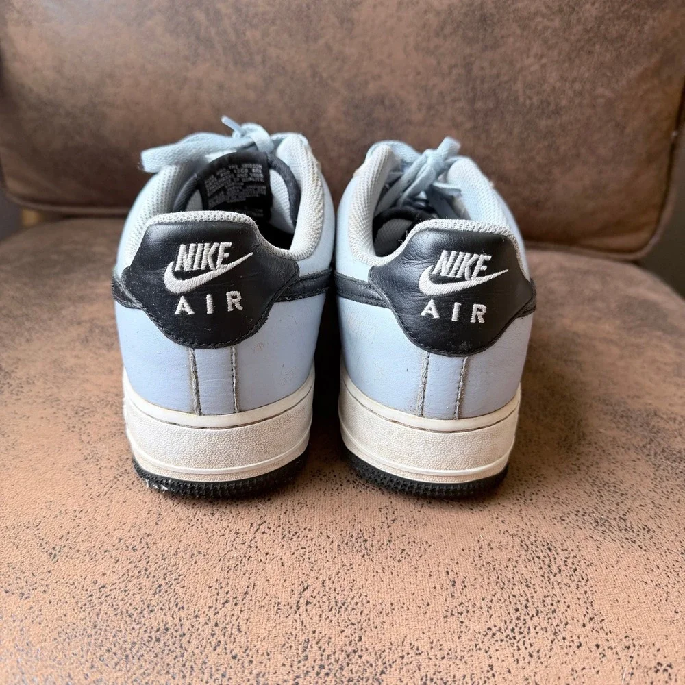 Nike Air Force 1 Low Blue Black Leather Sneakers DV3892-900 Mens 10.5 AF1